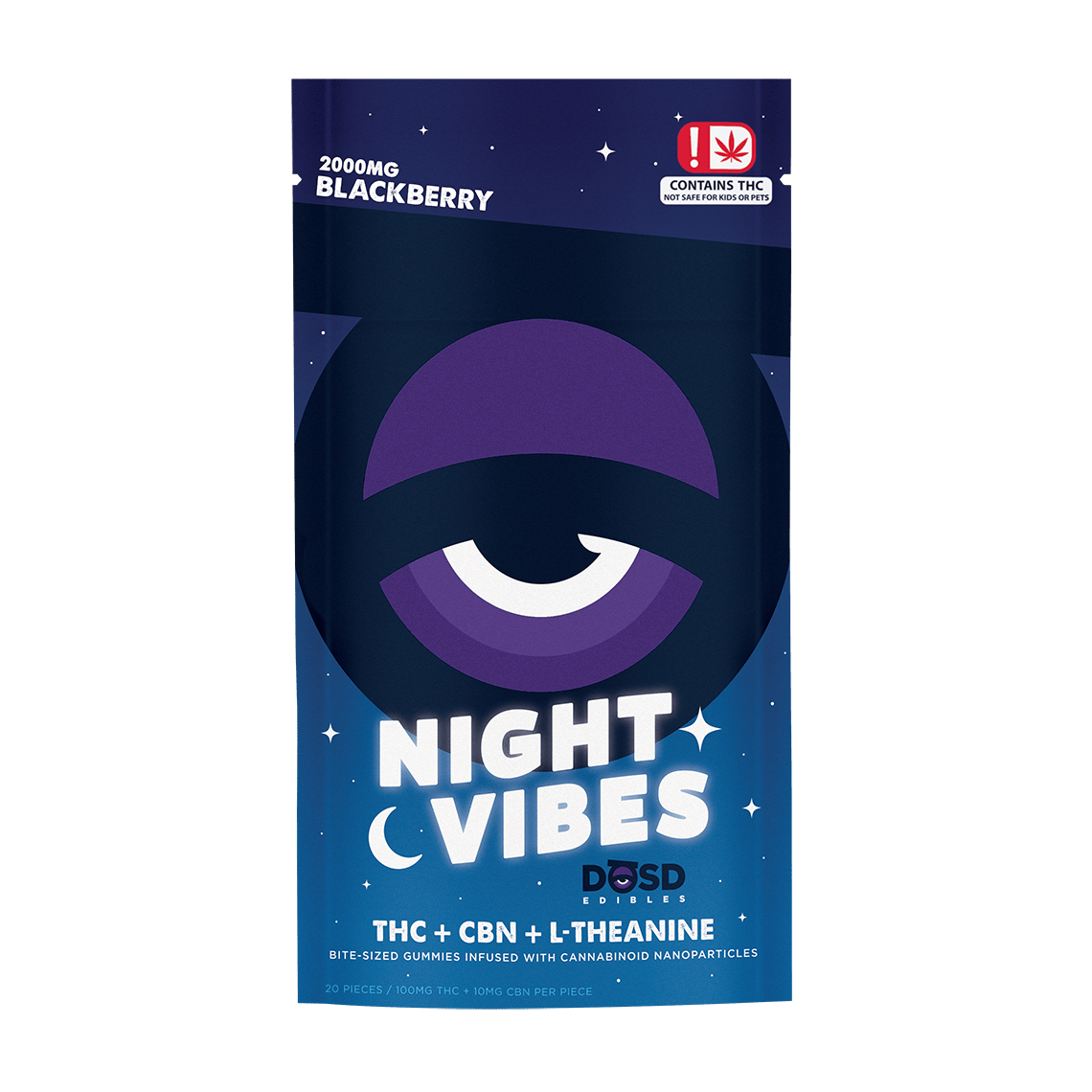 NIGHT VIBES - Blackberry CBN + L-Theanine - 2000mg