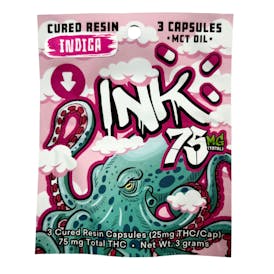 Ink - 75mg Indica Cured Resin Capsules (25mg Each)