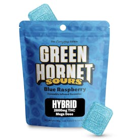 Green Hornet 2000mg Sour Mega Dose Blue Raspberry