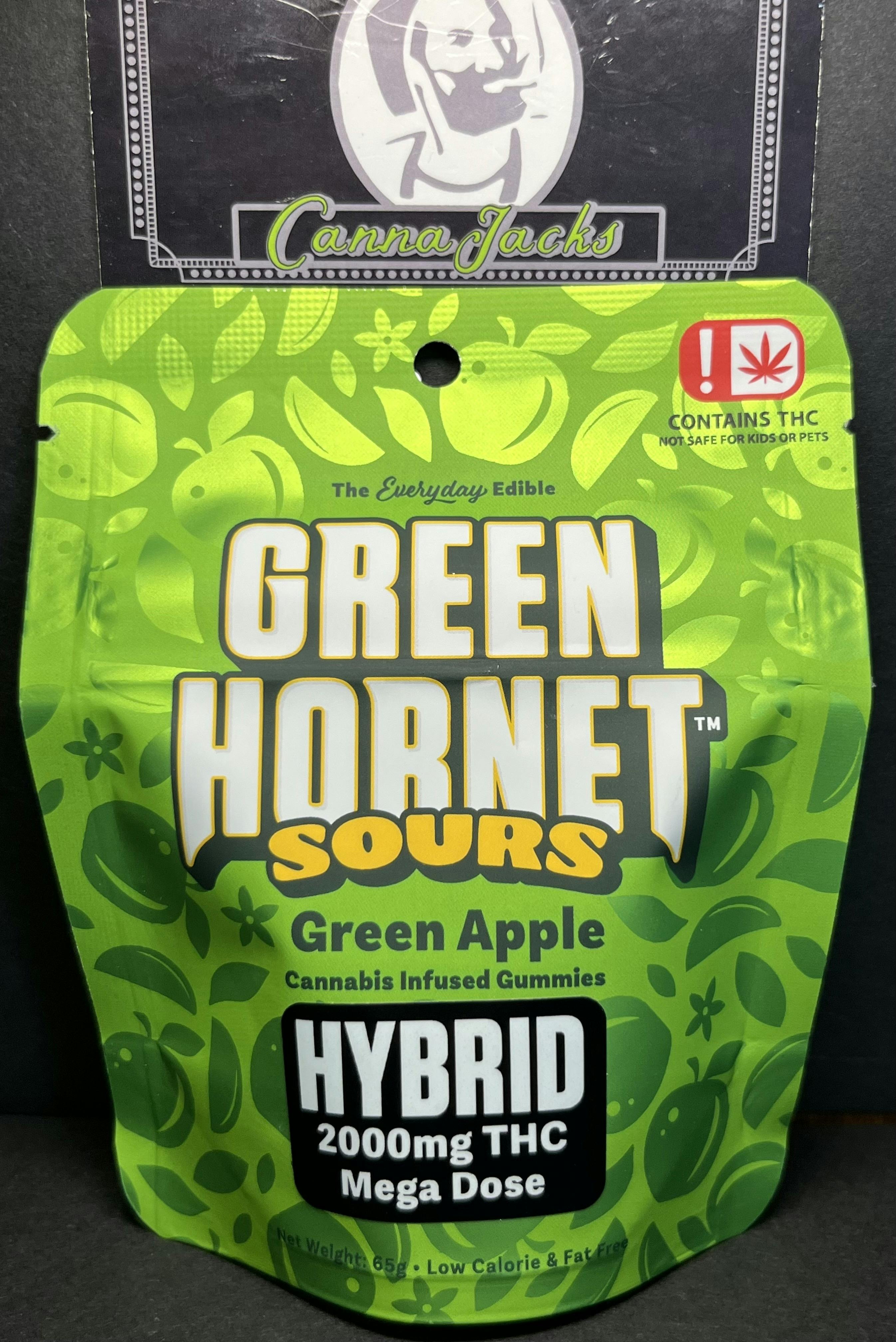 Green Hornet Sour Mega Dose Green Apple 2000mg | Gummies | 2000mg/ea by Green Hornet