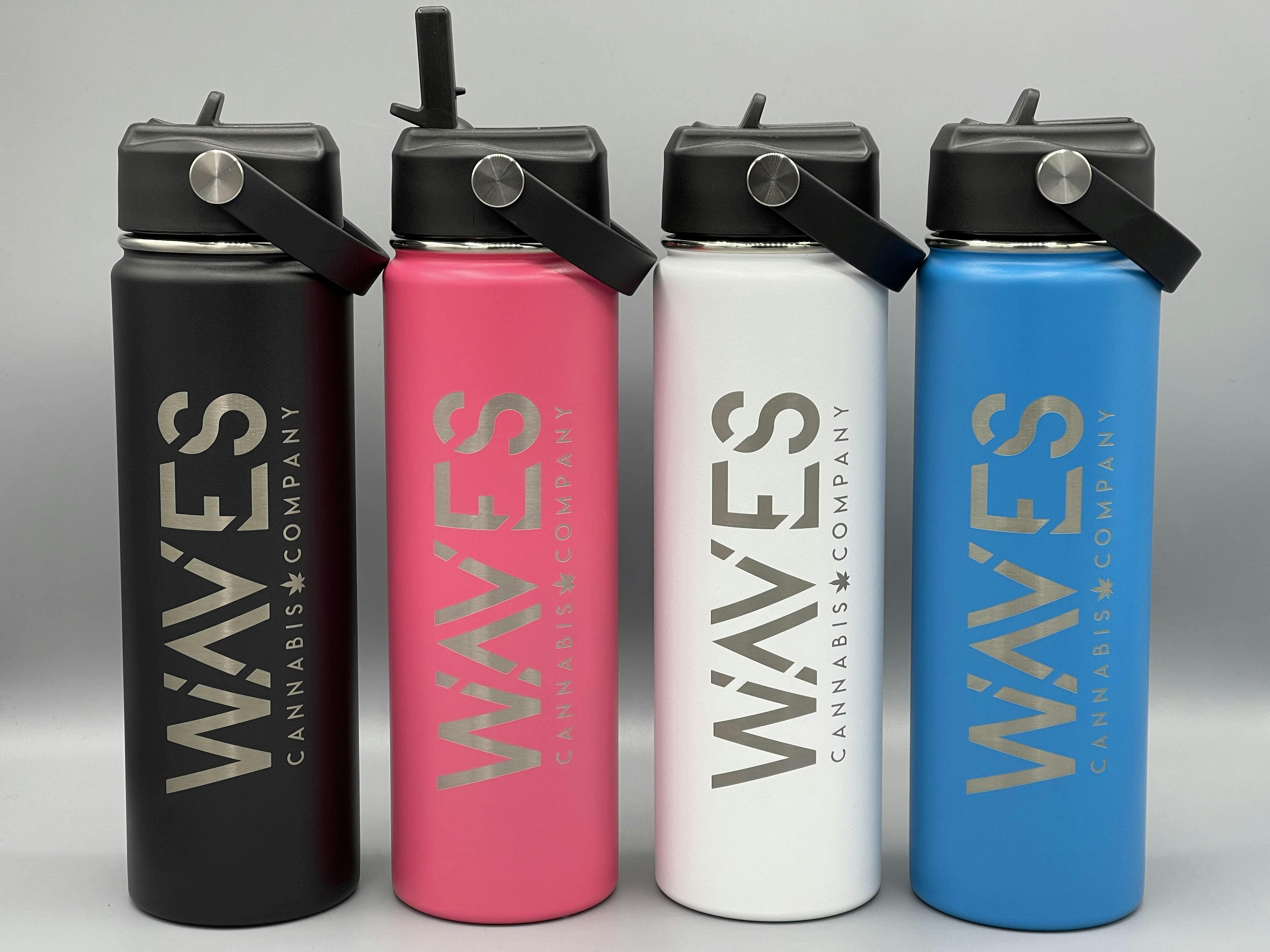 Waves Water Bottle - White