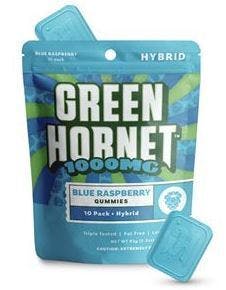 GREEN HORNET GUMMIES | BLUE RASPBERRY (1000MG) | Gummies | 10pk | 100mg/ea
