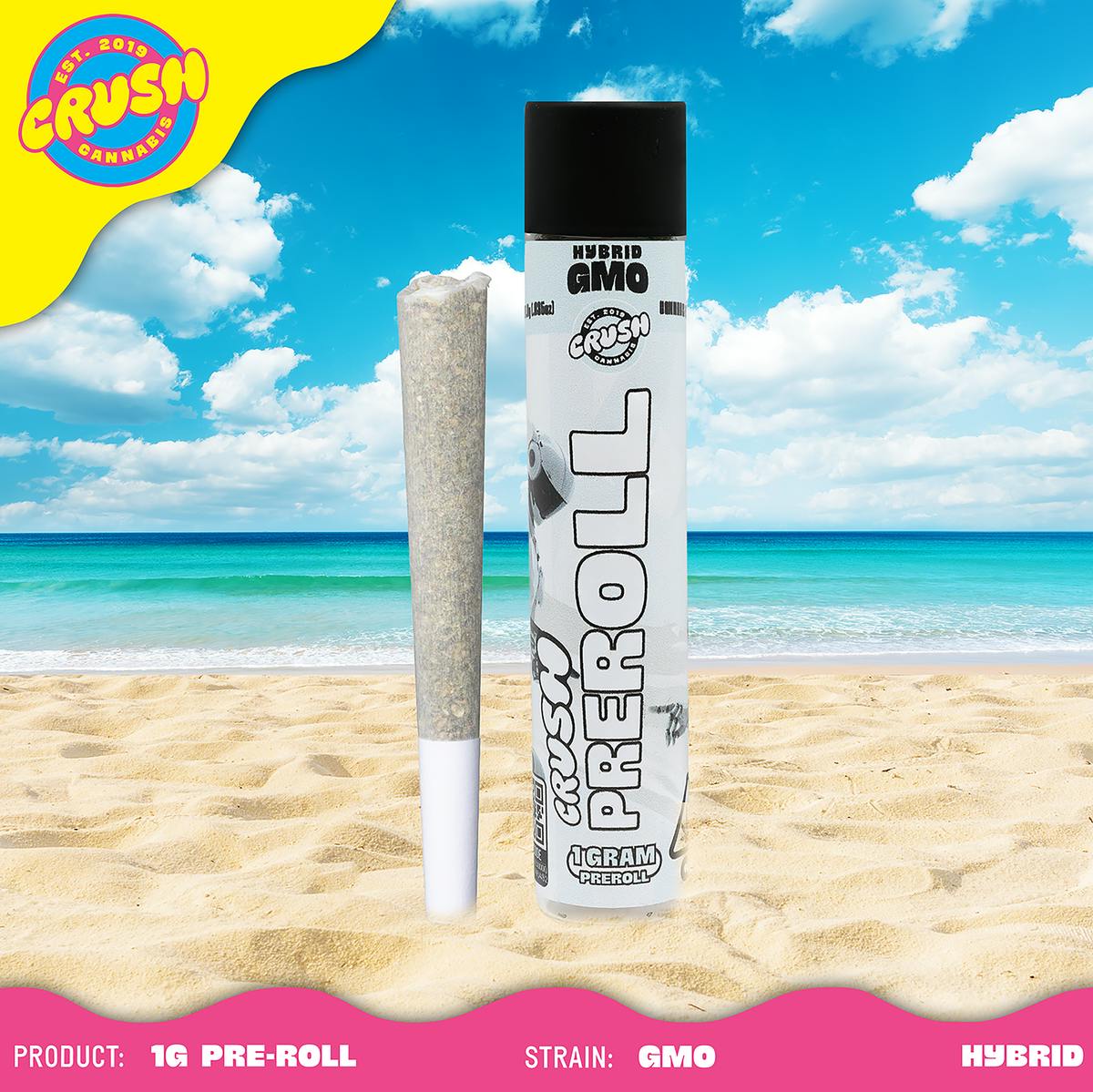 GMO HYBRID - CRUSH CANNABIS 1G PRE-ROLL