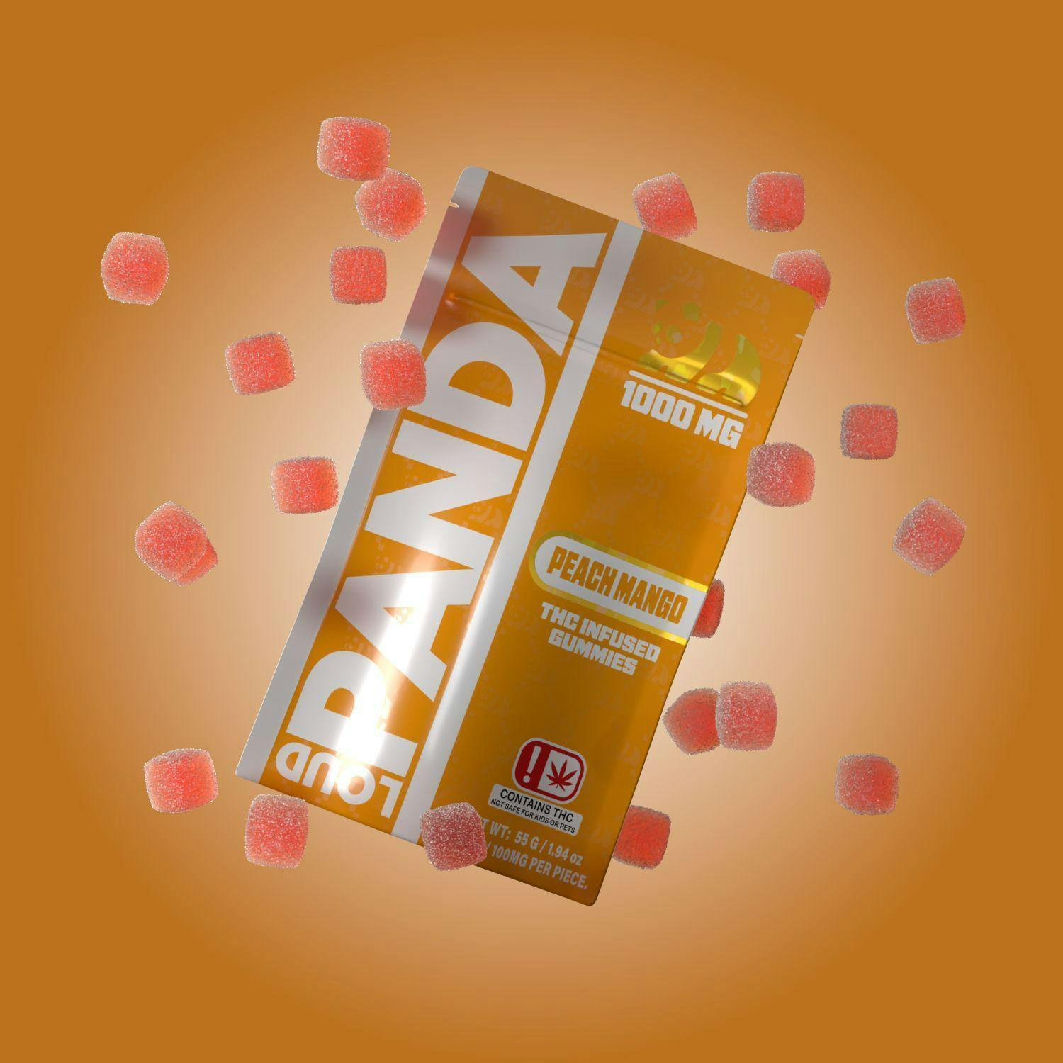 Peach Mango Gummies | 1000mg | 10ct | 100mg/ea