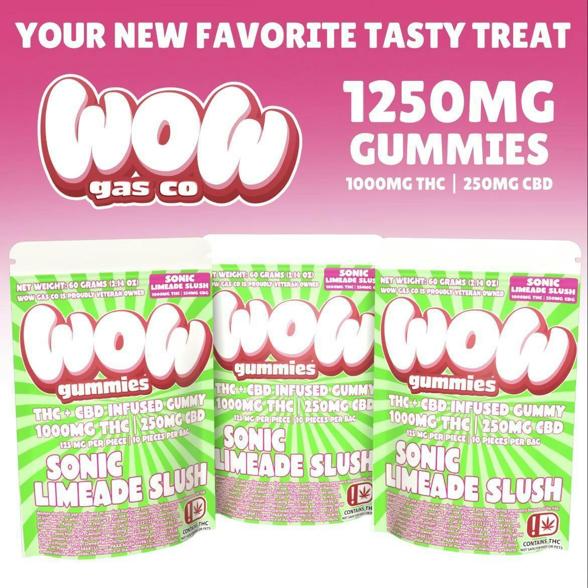 WOW "Sonic Limeade Slush" 1200mg Gummies