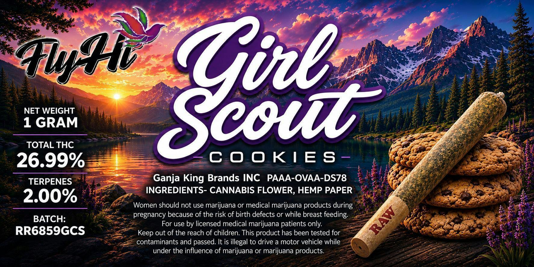 Fly Hi "Girl Scout Cookies" 28pk Pre Rolls
