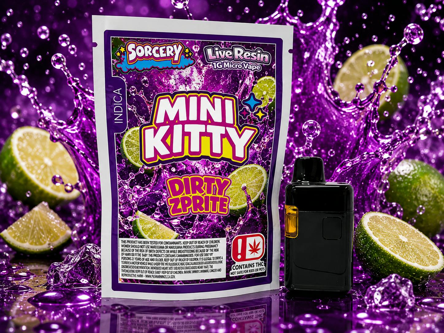 Mini Kitty "Dirty Zprite" 1g Live Resin Disposable