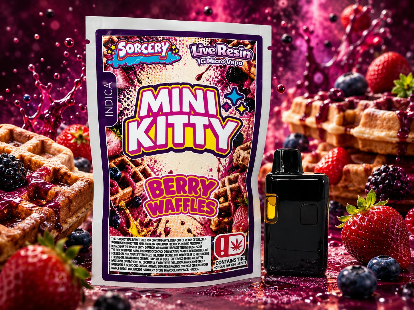 Mini Kitty "Berry Waffles" 1g Live Resin Disposable