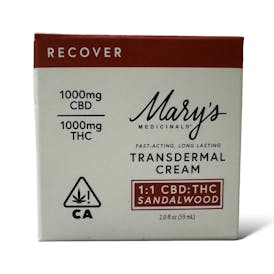 1:1 CBD : THC SANDALWOOD TRANSDERMAL CREAM RECOVER