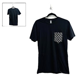 BLACK POCKET SHIRT W/ WHITE LOGO