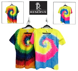 RAINBOW TIE DYE V-NECK SHIRT M