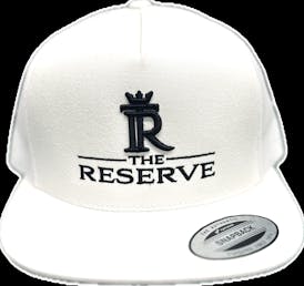 WHITE MESH TRUCKER HAT W/ BLACK EMBROIDERY