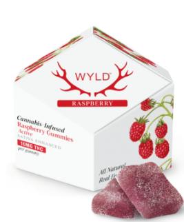 Raspberry Sativa Enhanced Gummies | 100mg | 10ct | 10mg/ea