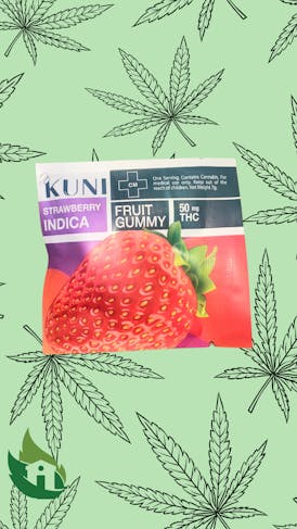 (KUNI) Strawberry Gummy Indica 50mg (Medium Dose)