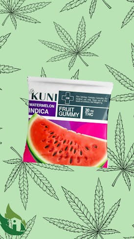 (KUNI) Watermelon Gummy Indica 50mg (Medium Dose)