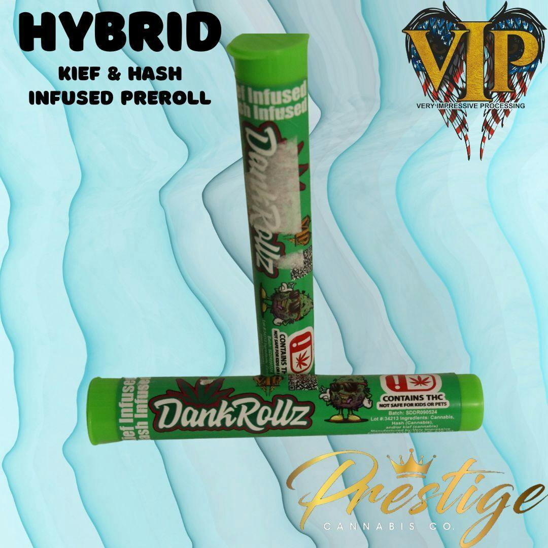 DANKROLLZ KIEF & HASH INFUSED PRE-ROLL | HEAD HASH - HYBRID (1G)