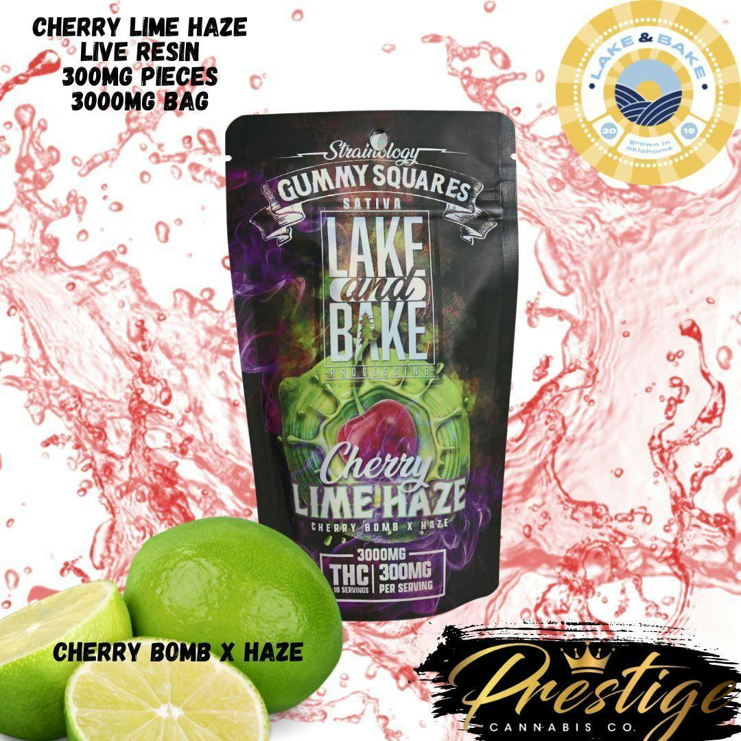 LAKE AND BAKE LIVE RESIN EDIBLES | CHERRY LIME HAZE - SATIVA (3000MG)