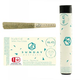 SUNDAY EXTRACTS DIAMOND INFUSED PREROLL | PINA COLADA - HYBRID (.75G)