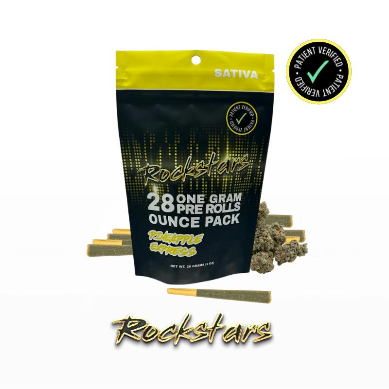 ROCKSTAR 28 PACK PRE-ROLLS | PINEAPPLE EXPRESS - SATIVA (28G)