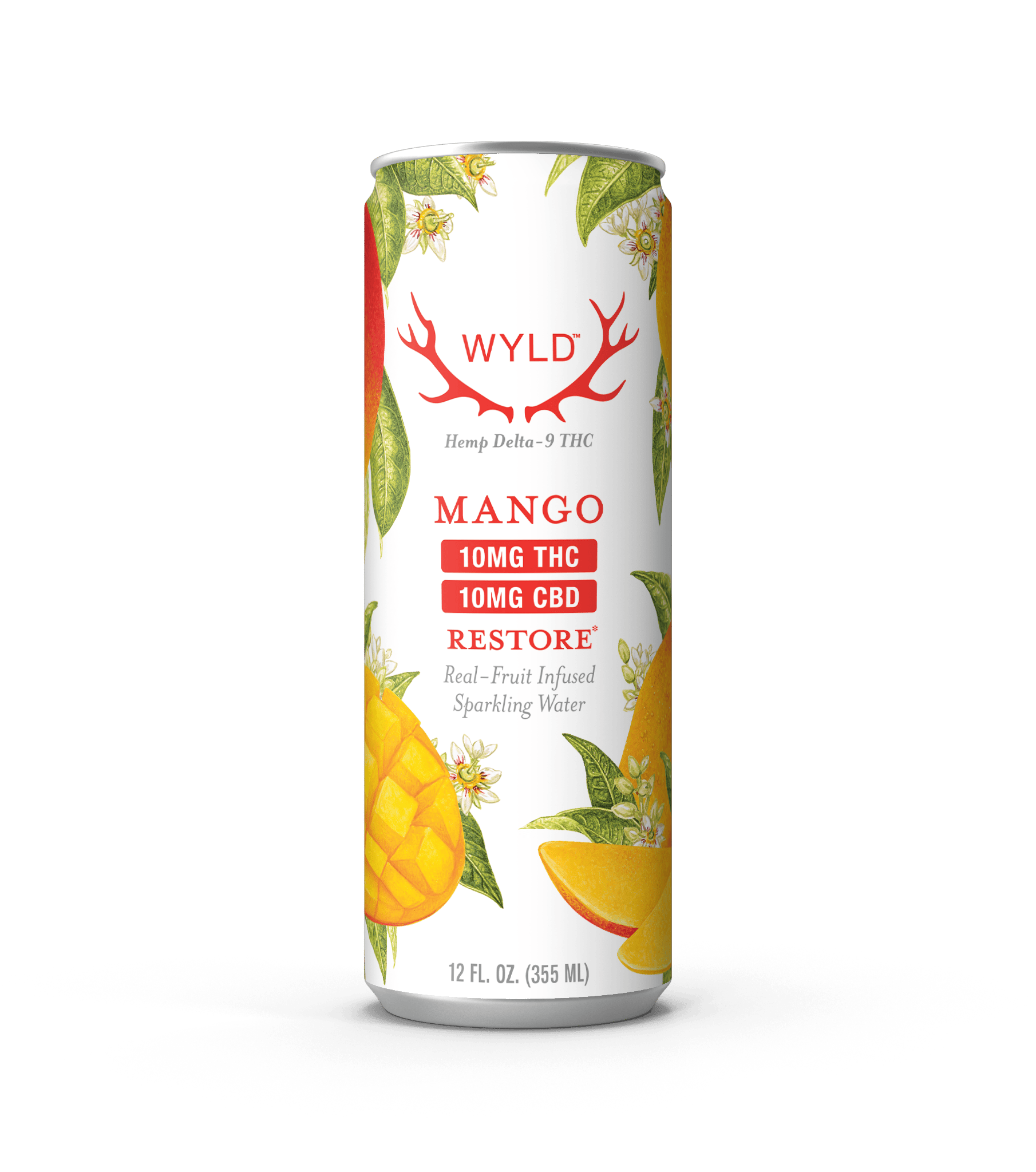 Mango 1:1 THC:CBD Delta-9 Sparkling Water | Carbonated | 10mg | 12 fl oz