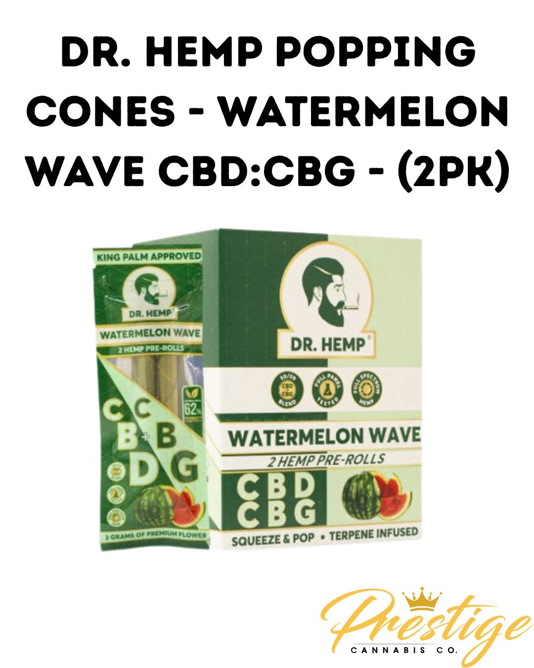 DR. HEMP SQUEEZE & POP CONES | WATERMELON WAVE (CBD:CBG) - (2PK)