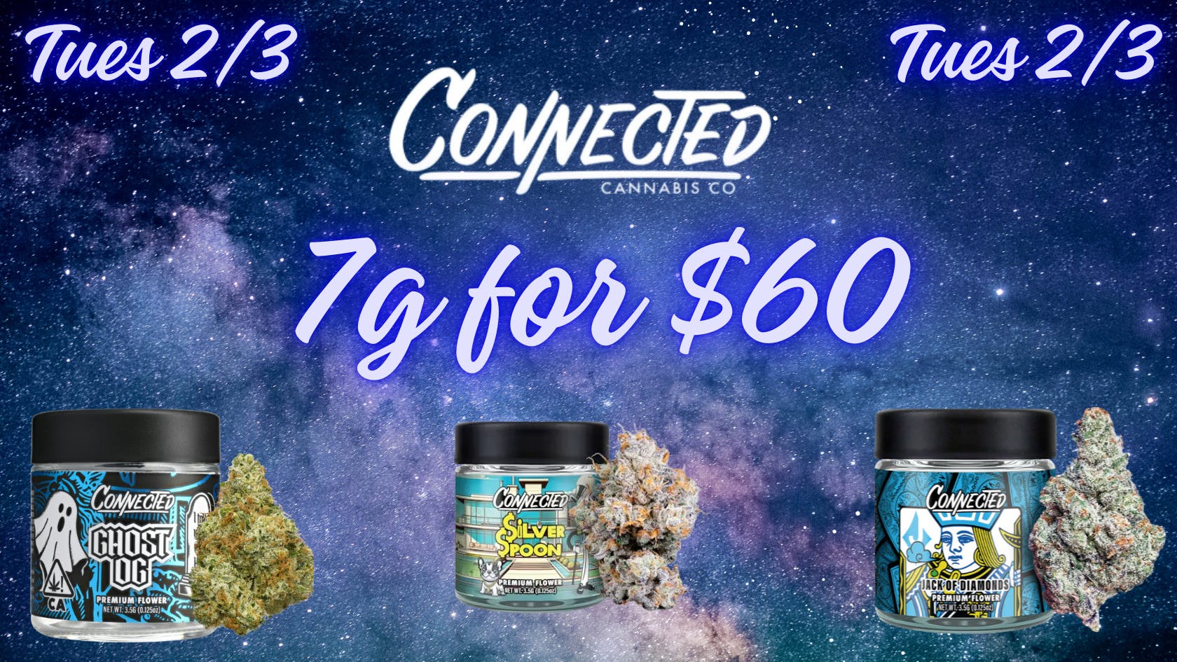 Connected Eighths: 2 for $60 at Down Under Industries Dispensary