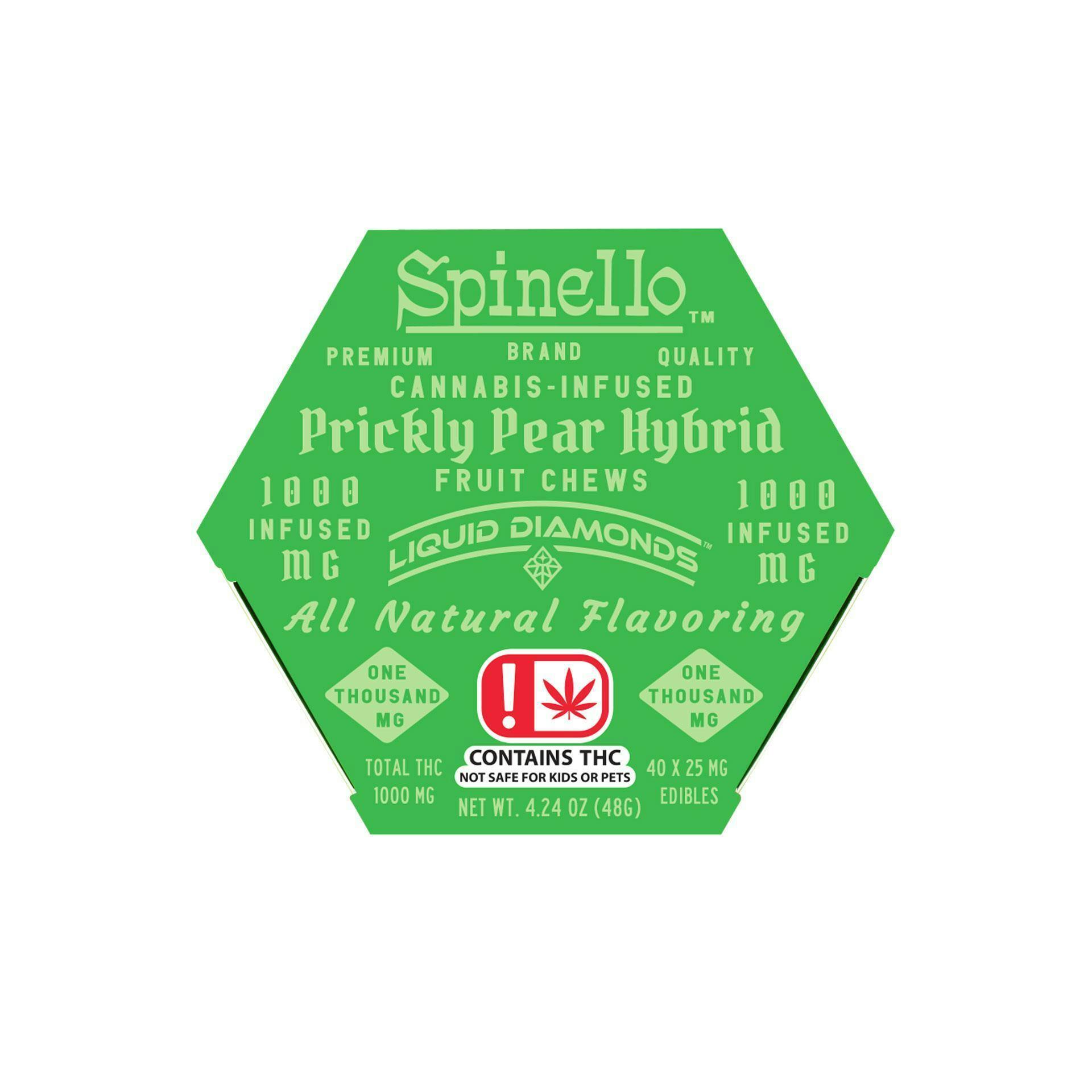 Prickly Pear Hybrid Liquid Diamond Fruit Chews | 1000mg | 40ct | 25mg/ea