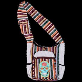 THREADHEADS SUGAR SKULL AZTEC PATCHWORK BAG