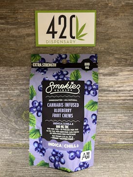 SMOKIES 800MG INDICA SWEET BLUEBERRY GUMMIES