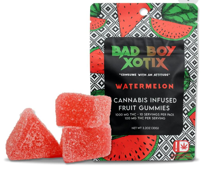Bad Boy Xotix | Gummies | Watermelon | 10pk | 100mg/ea | 1000mg