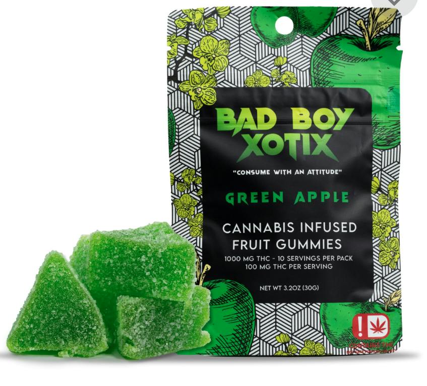 1000MG Gummies - Bad Boy Xotix - Green Apple - Pure Craft Farms, LLC | Gumm