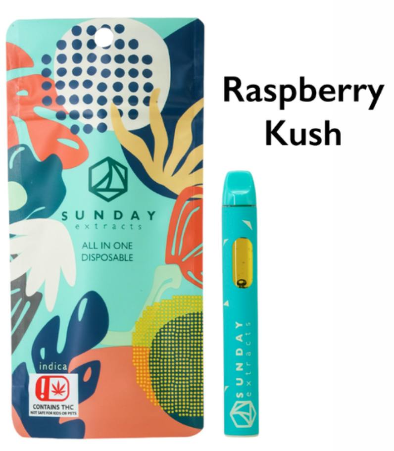 Sunday Extracts Raspberry Kush 2g Disposable