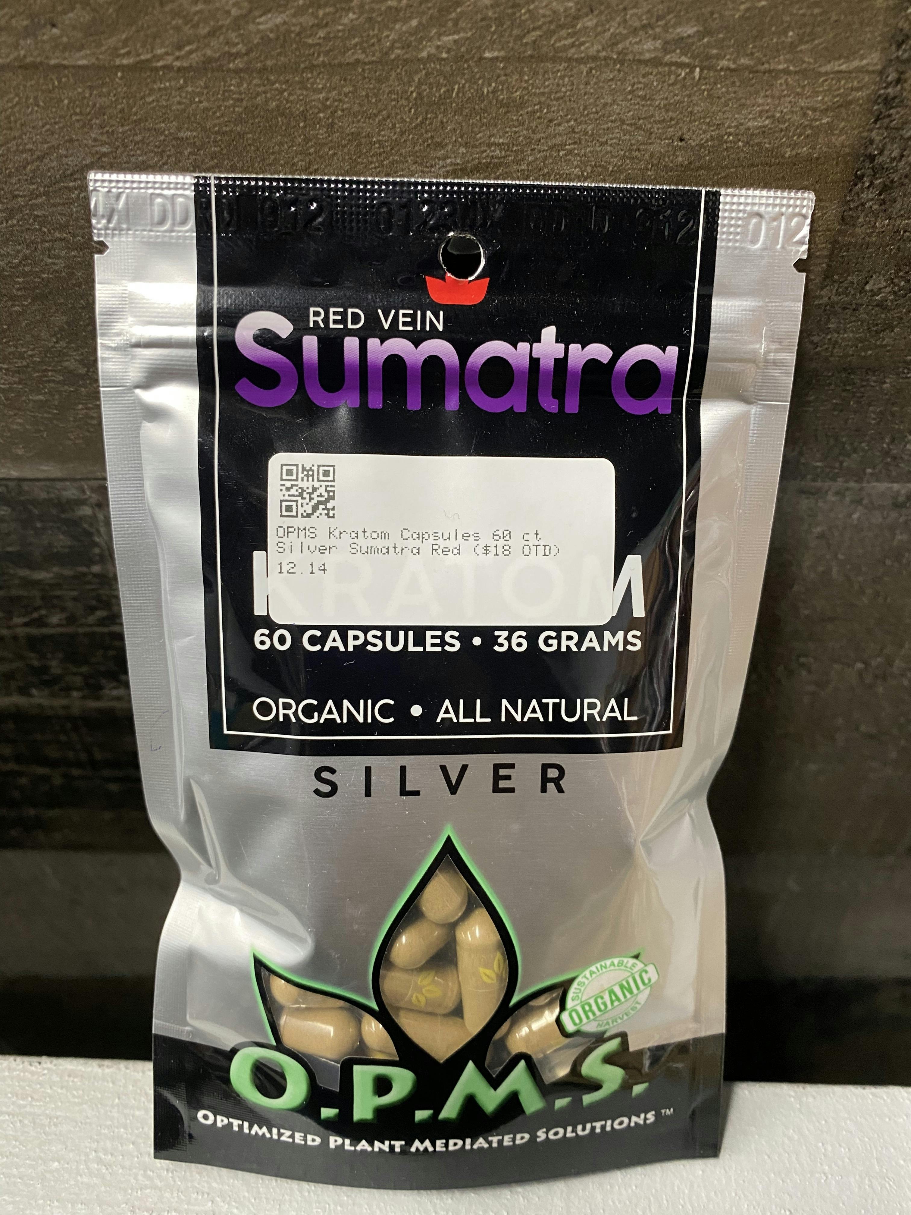OPMS Kratom Capsules 60 ct Silver Sumatra Red ($18 OTD)