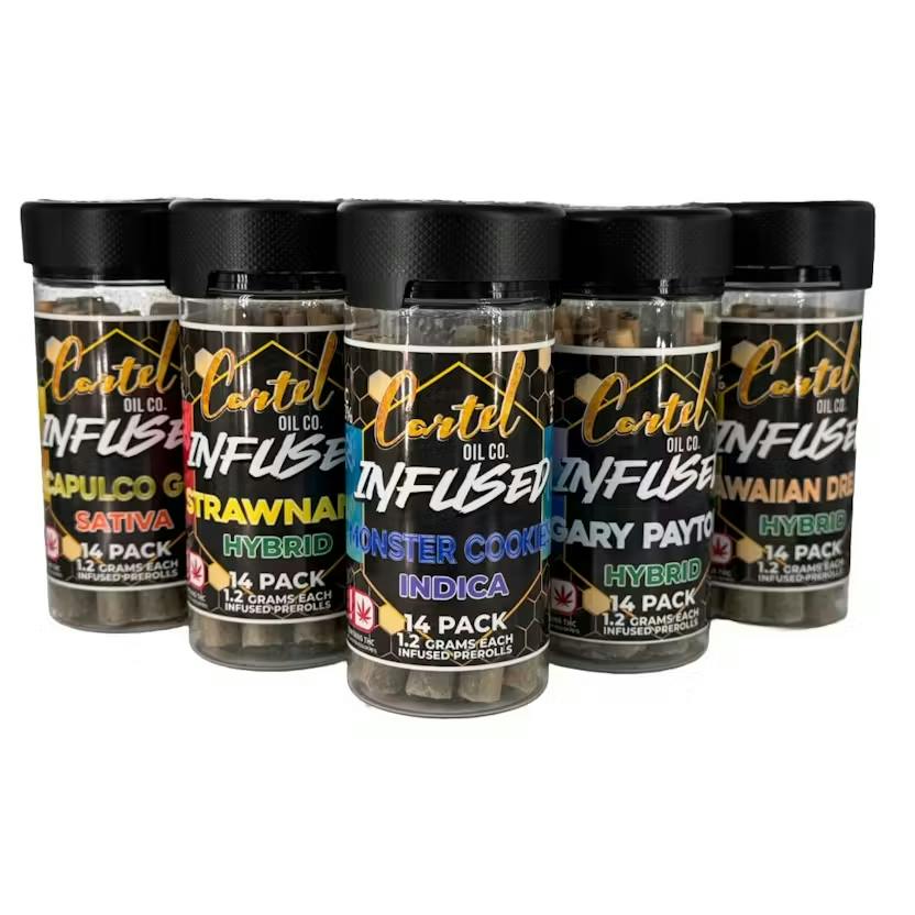Cartel Oil Co | Diamond Infused Pre-Roll Bundle | Hybrid | Detroit Runtz | 16.8g cannabis product