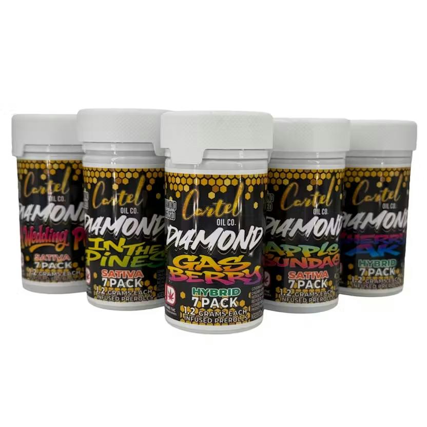 Cartel Oil Co | Diamond Infused Pre-Roll Bundle | Hybrid | Apples and Bananas | 8.4g cannabis product