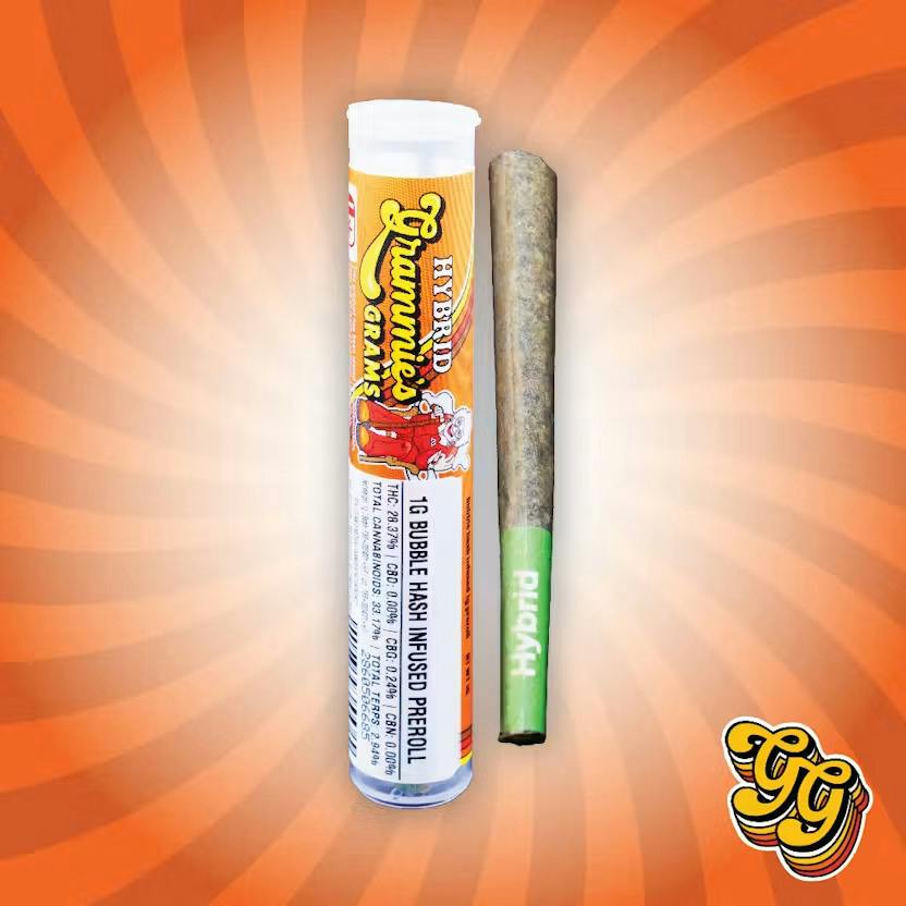 Grammie's 1g Bubble Hash Infused Preroll Gelato 41 ($6 OTD)
