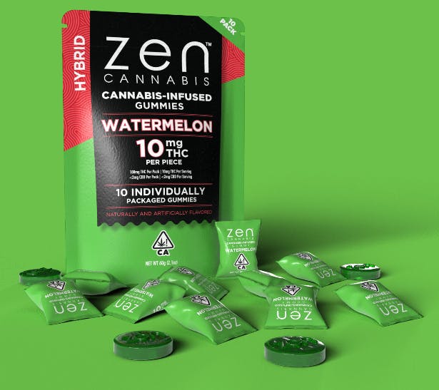 Zen Cannabis | Watermelon Gummies | 100mg | 10ct | 10mg/ea
