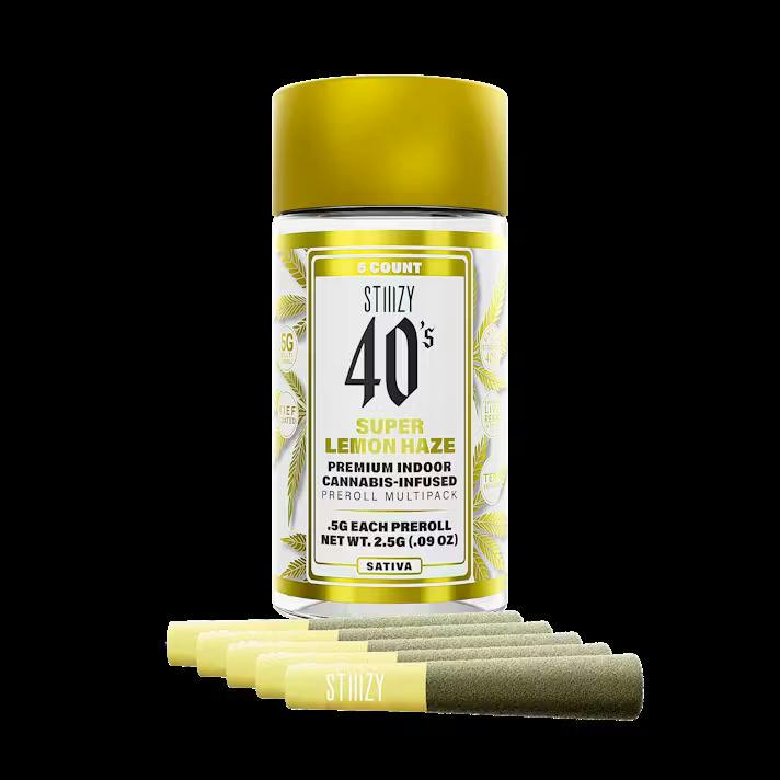 - SUPER LEMON HAZE - .5G 40's Infused Preroll 5 Pack
