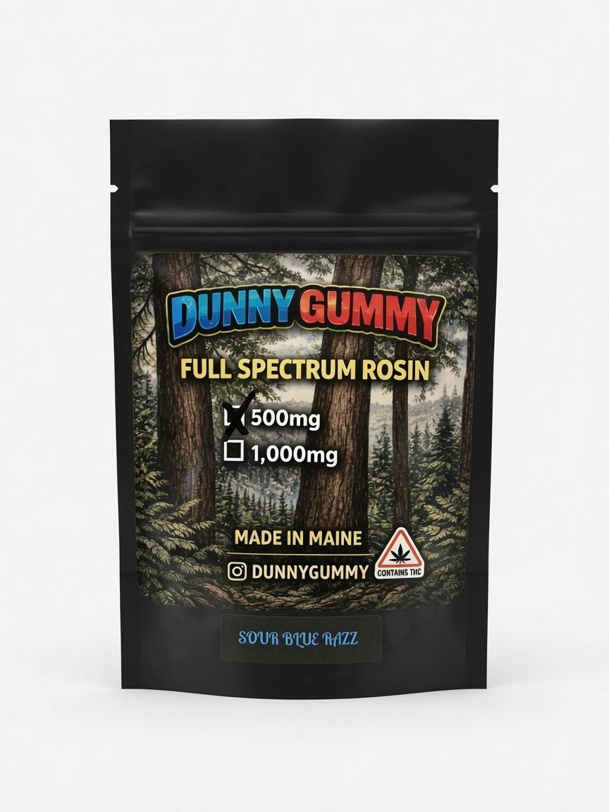 Dunny Gummy- Sour Blue Razz- Gummies- Hash Rosin- 500mg