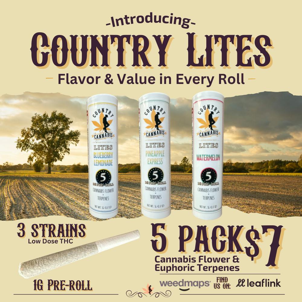 Cantaloupe Haze | Country Lites Terpene Infused Pre-roll | 1G | 5pk
