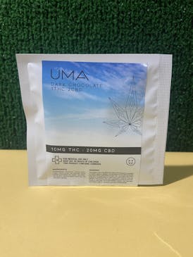 UMA Dark Chocolate 1THC : 2CBD (4x$20)