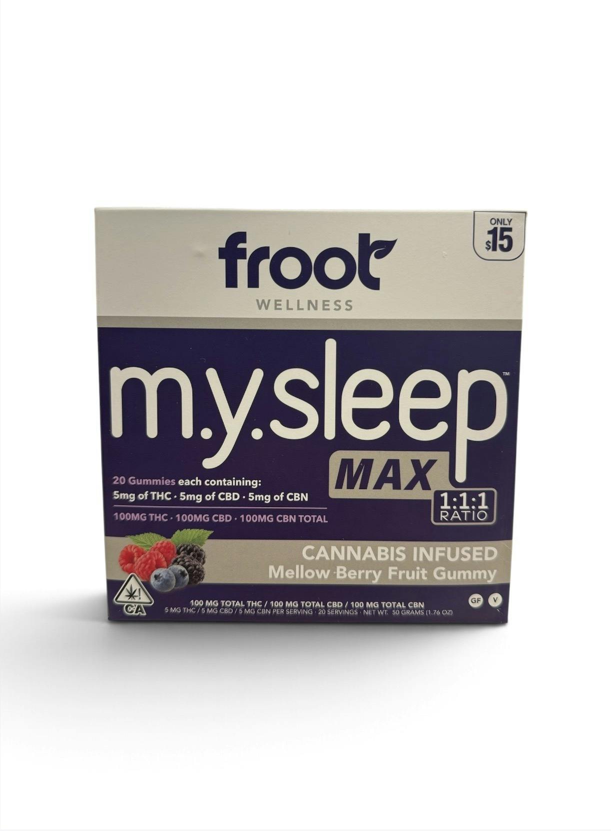 M.Y.SLEEP MAX | 1:1:1 Ratio | 20 gummies | 5mg each