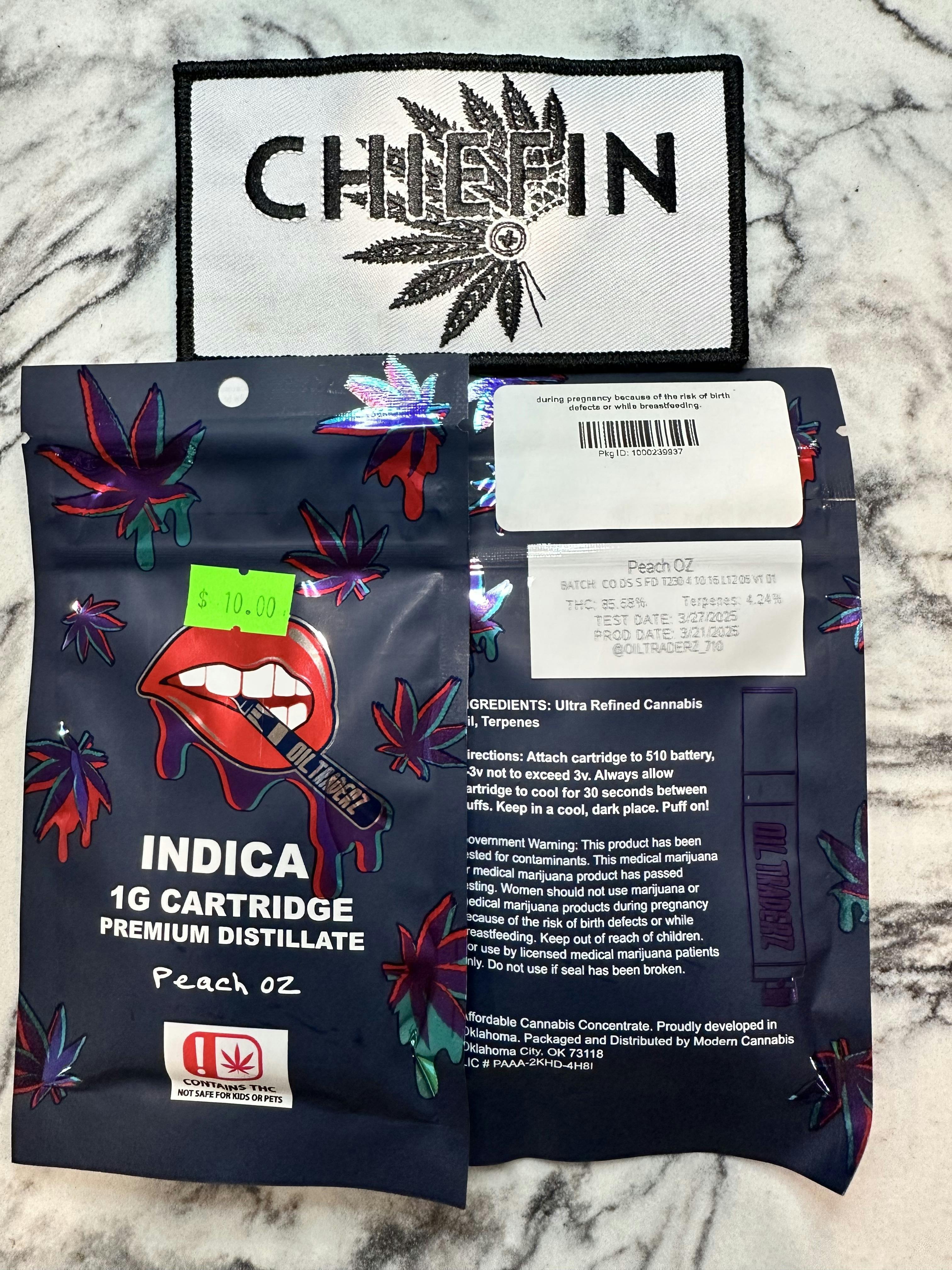 1g Peach OZ Cartridge - Oil Traderz (Indica)
