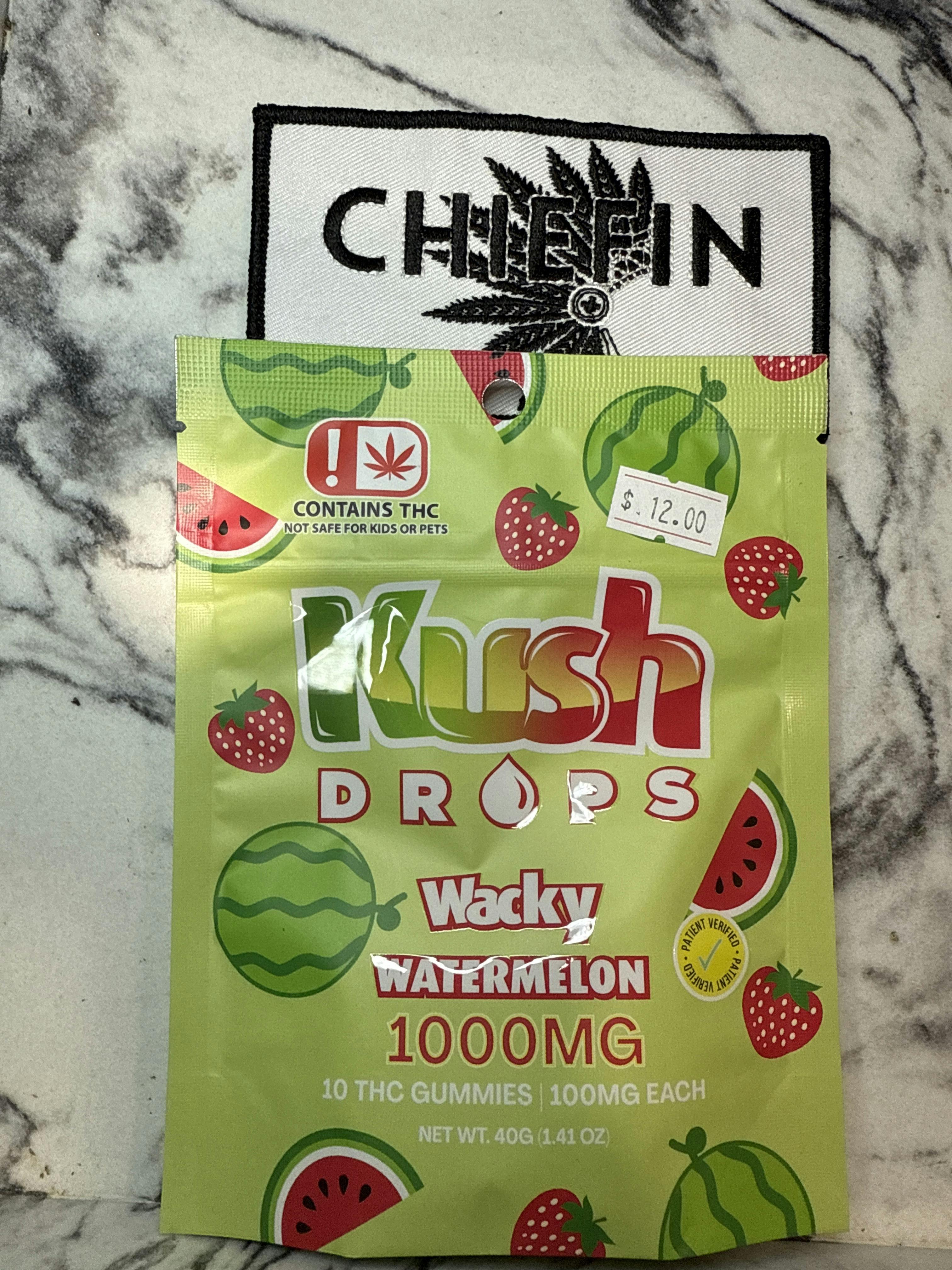 Kush Drops | Wacky Watermelon Gummies | 1000mg THC