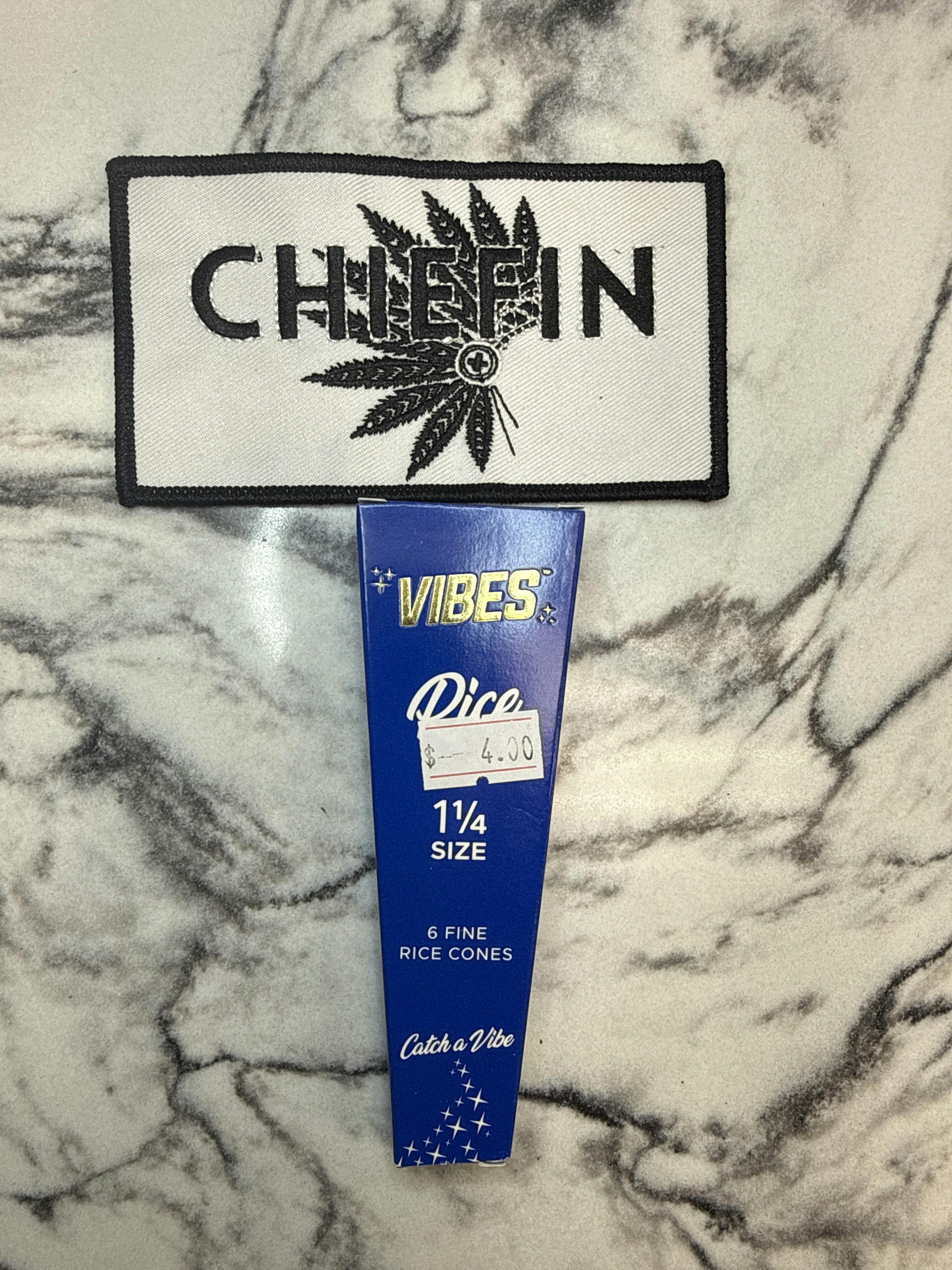 Vibes Rolling Papers 1.25" Rice Cones (Blue) *21+ NO MED CARD NEEDED*