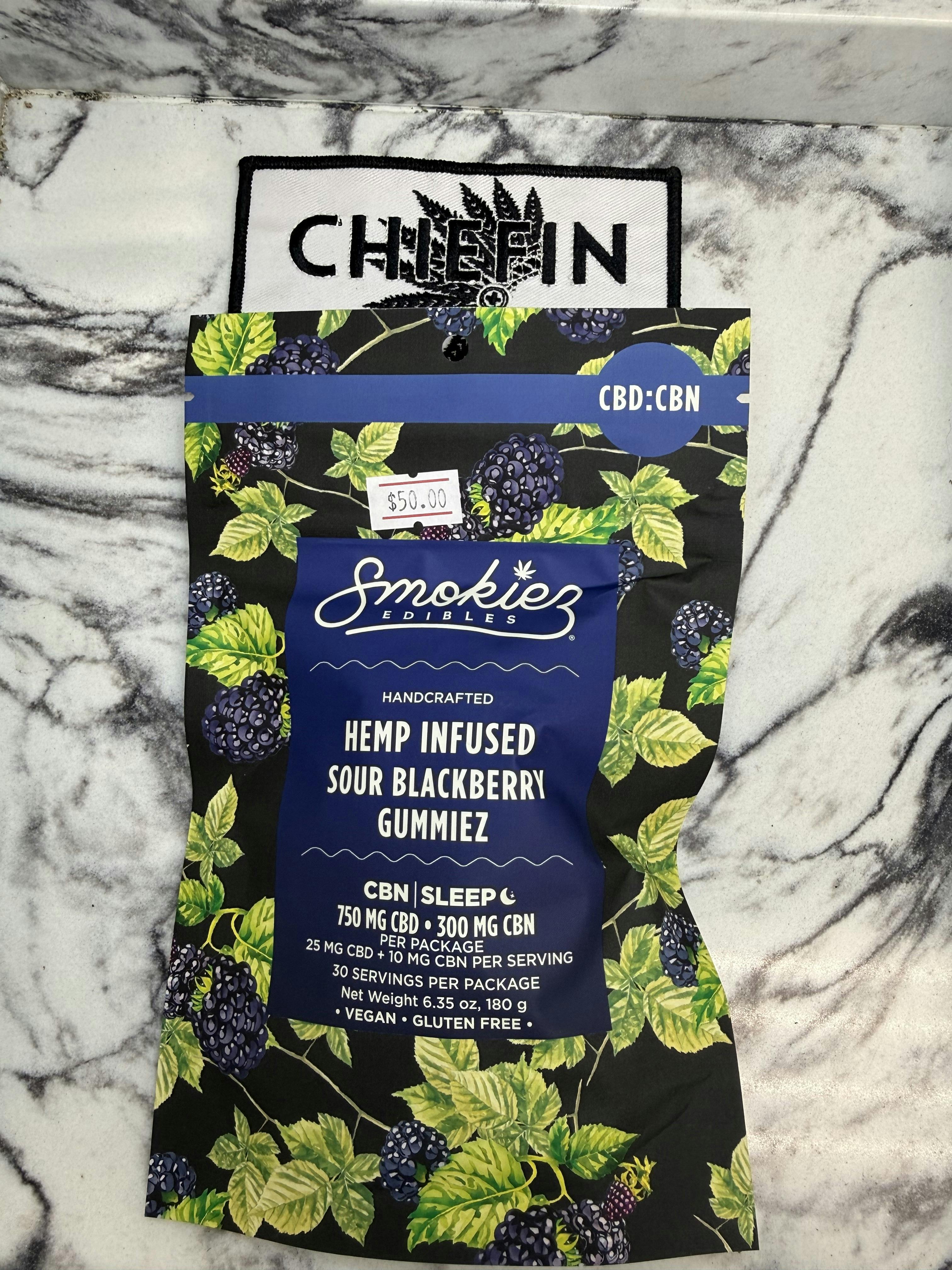 Smokiez Hemp Infused Sour Blackberry Gummiez 750mg CBD : 300mg CBN