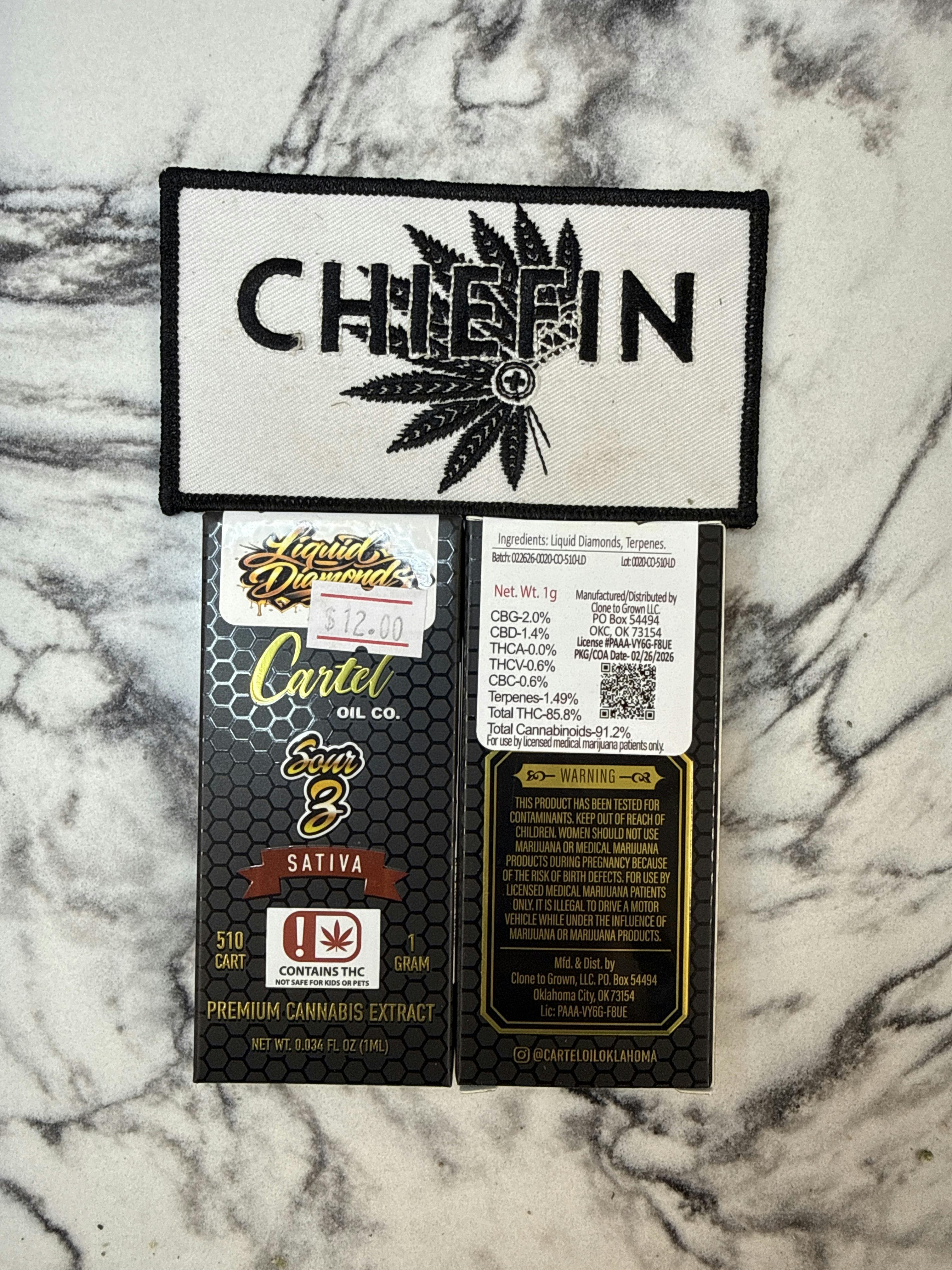 Cartel Oil Co | 510 Cartridge | Liquid Diamonds | Sativa | Sour Z | 1g