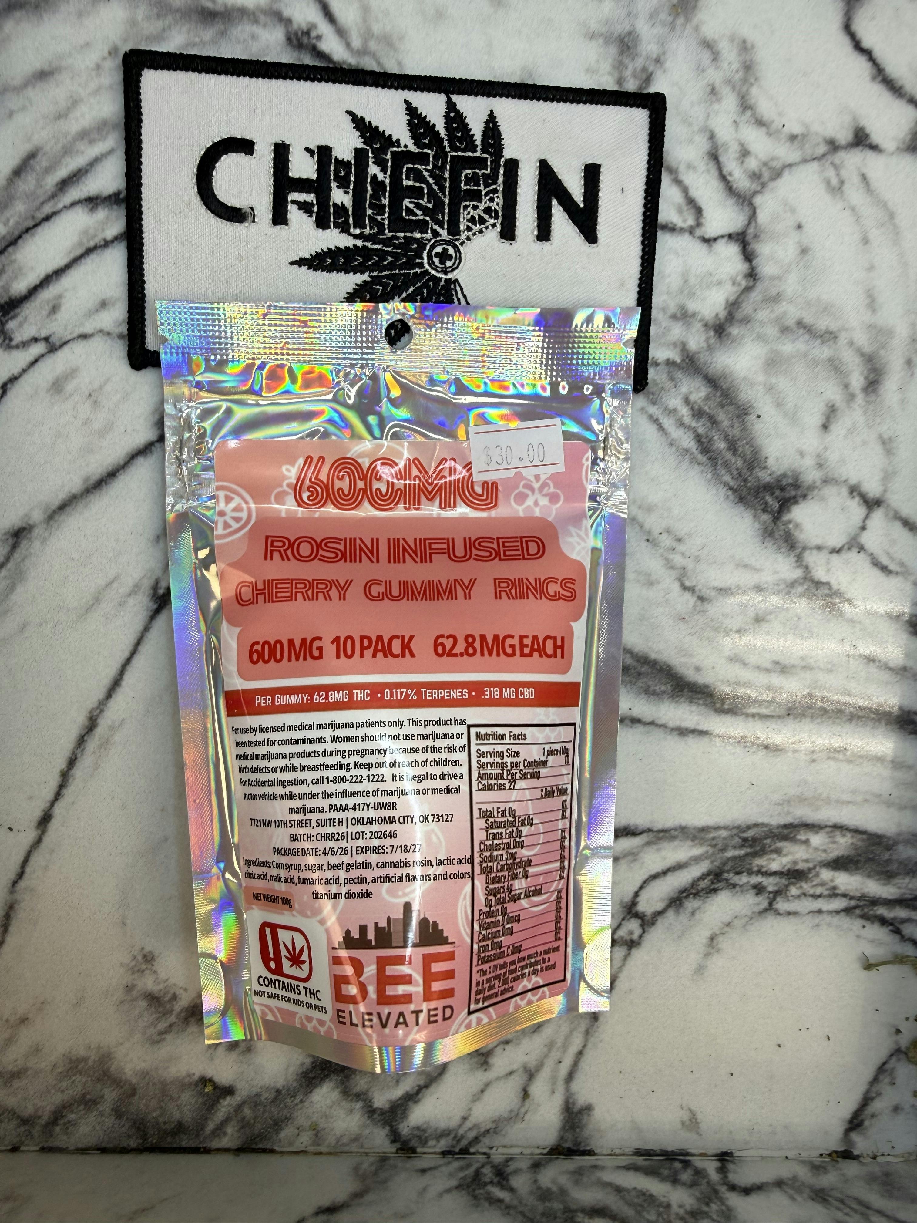 Bee Elevated - Cherry Rosin Rings 600mg 10pk 62.8mg Per