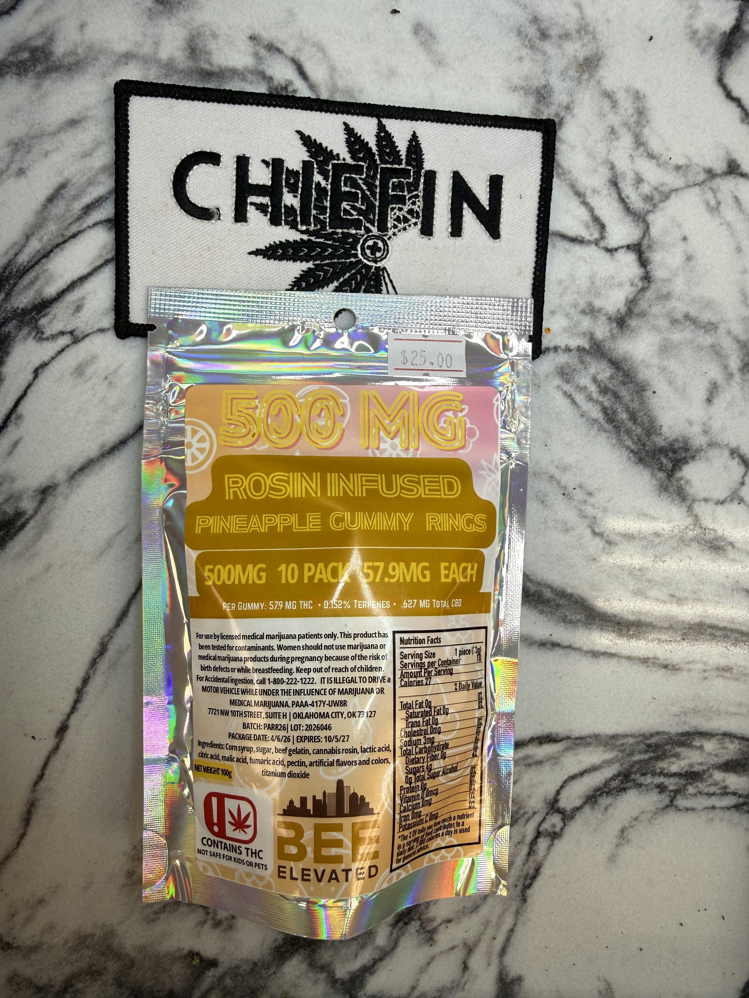 Bee Elevated - Pineapple Rosin Rings 500mg 10PACK 57.9MG Per piece