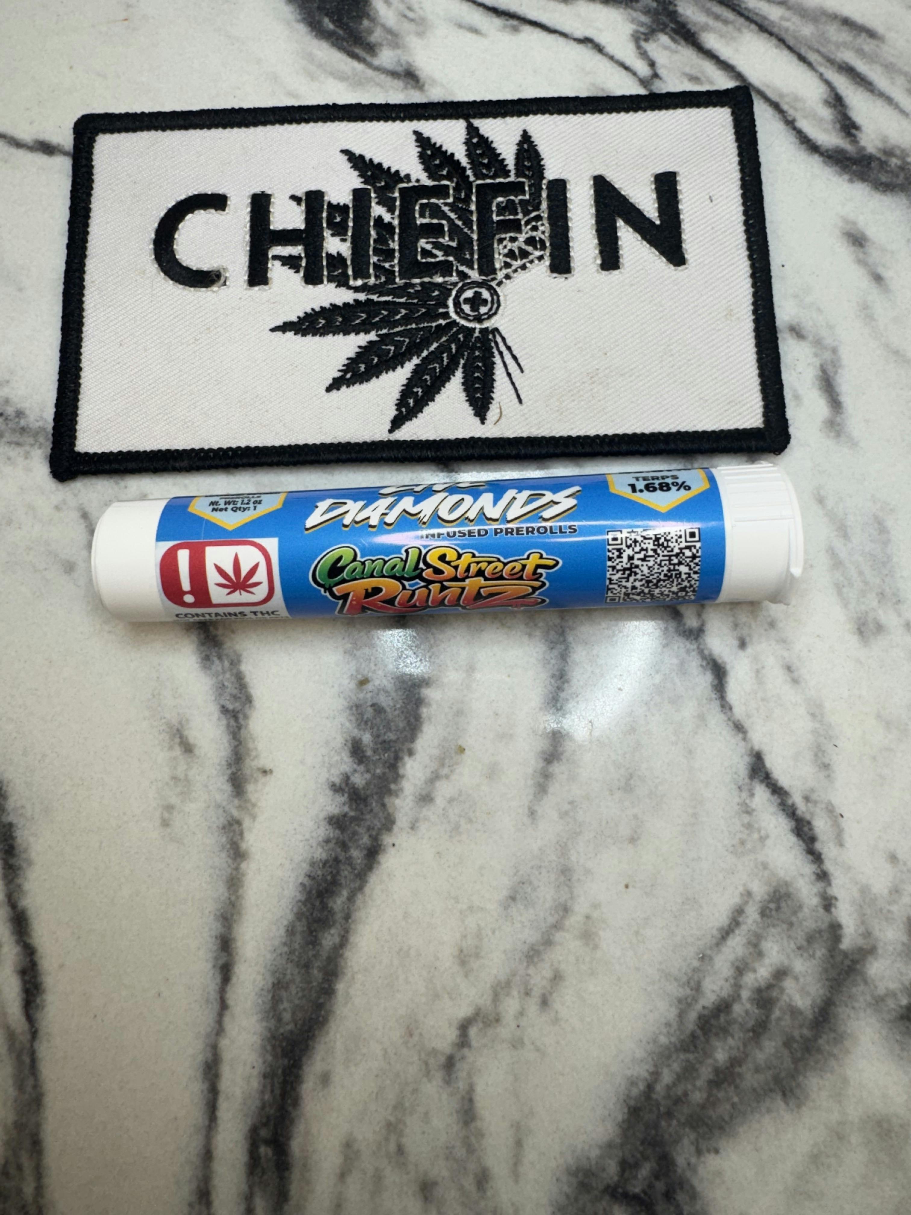 Cartel Oil Co | Diamond Infused Pre-Roll | Hybrid | Canal Street Runtz | 1.2g